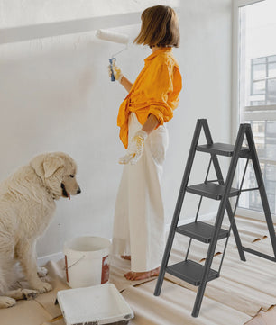 Opvouwbare Steekladder met Optionele Handgreep - 2/3/4 Treden, 250kg Belastbaar
