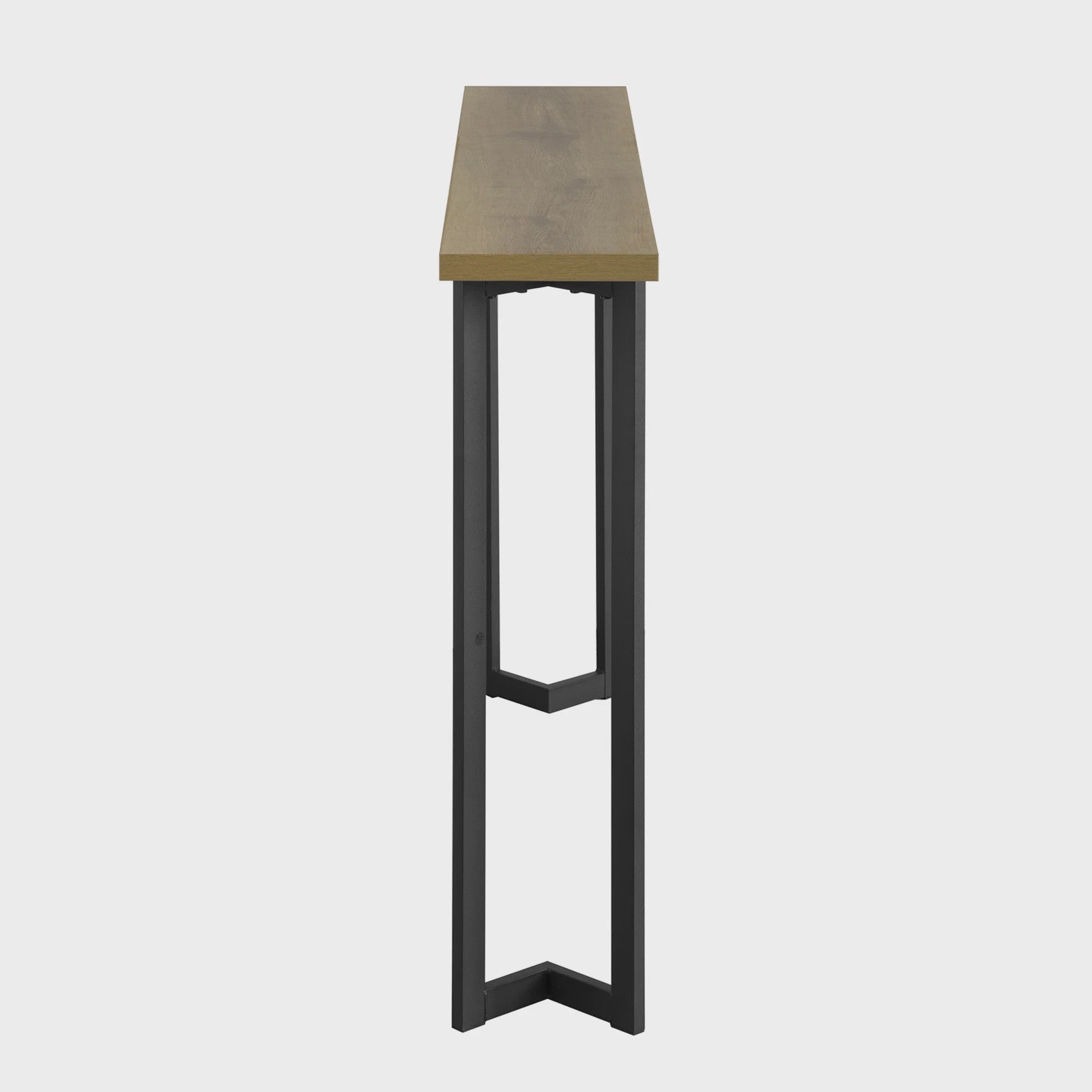 Vintage Console Tafel Metaal & Hout-Look - Smalle Hal Tafel