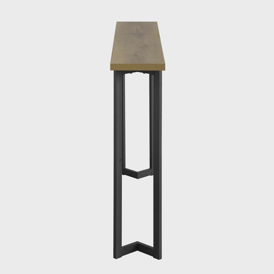 Vintage Console Tafel Metaal & Hout-Look - Smalle Hal Tafel