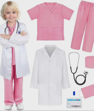 Kinders Dokter en Verpleegster Kostuum Set - Speelgoed Medische Uniform met Labjas