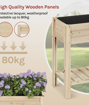 Houten Verhoogd Plantenbak met Plank - 80x75x40cm - Tuin & Balkon