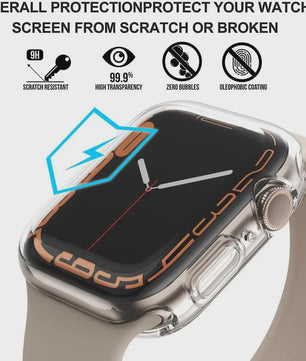 Transparante Beschermhoes Case voor Apple Watch 45/44/41/40mm - Serie 8/7/SE/6/5/4/3