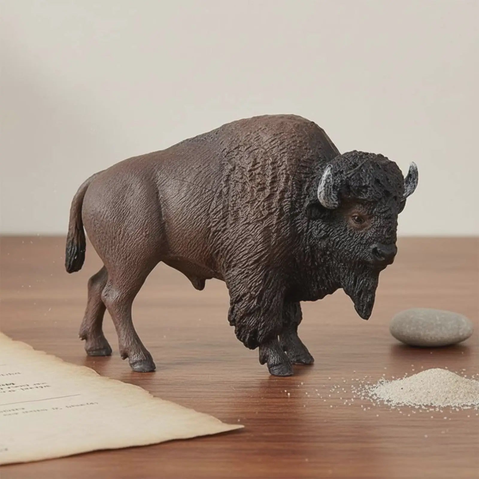 Realistische Bison Beeldje - Gedetailleerd en Handgeschilderd