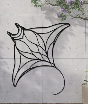Unieke Metalen Wanddecoratie Manta Ray - Luxe Vis Hangend Ornament voor Huis & Kantoor