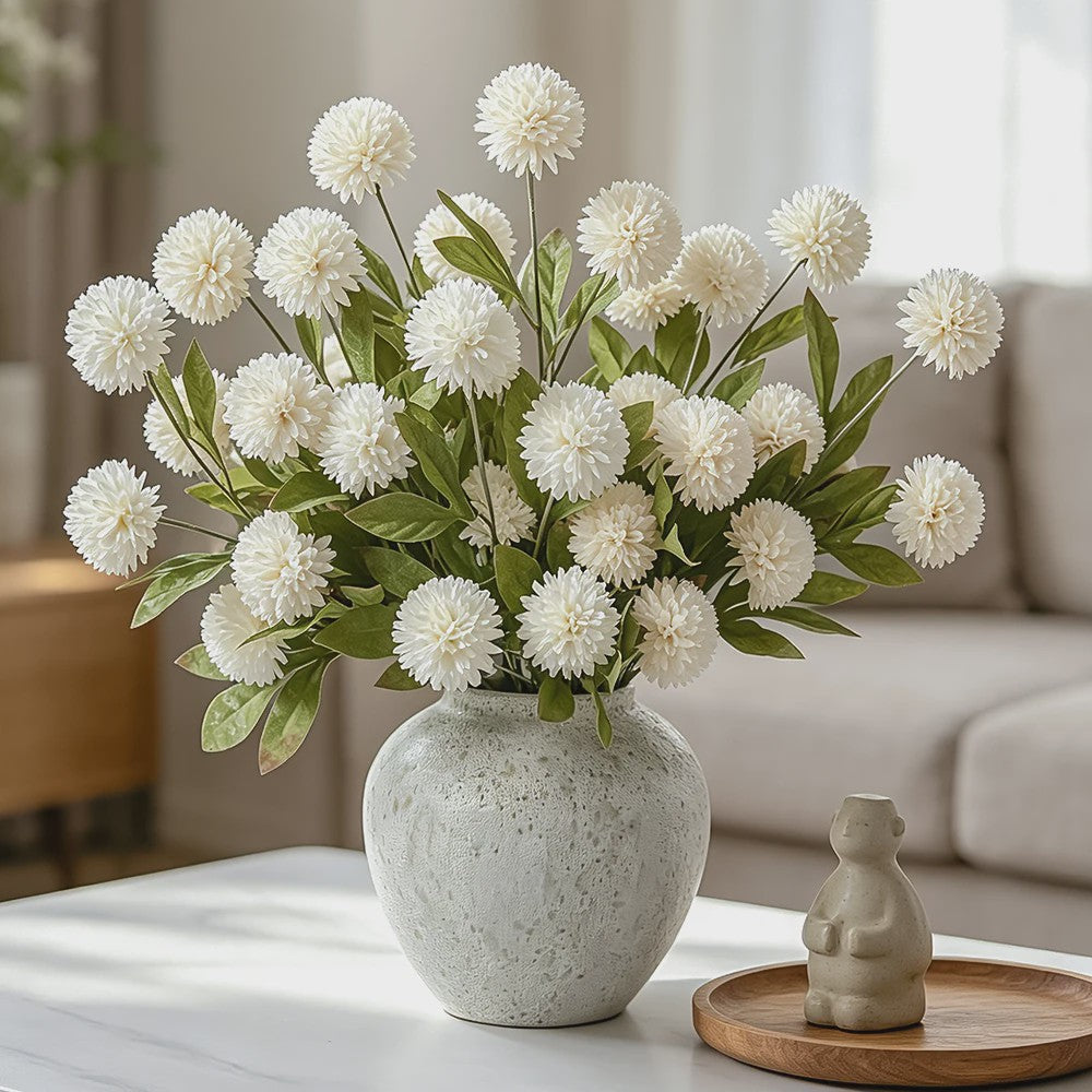 Zijden Kunstbloemen Stelen (70cm) - 4 Bloemhoofden Daisy/Paardenbloem voor Decoratie