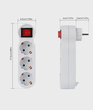 Cilia Stekkerdoos Verdeler met Schakelaar - 3 Schuko Stopcontacten, 3500W, Kindveilig