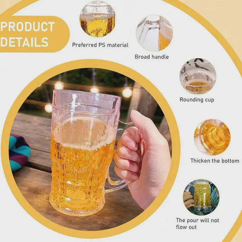 Realistische Valse Bierpul 450ml - Grappige Mok met Handvat voor Feestjes & Pranks