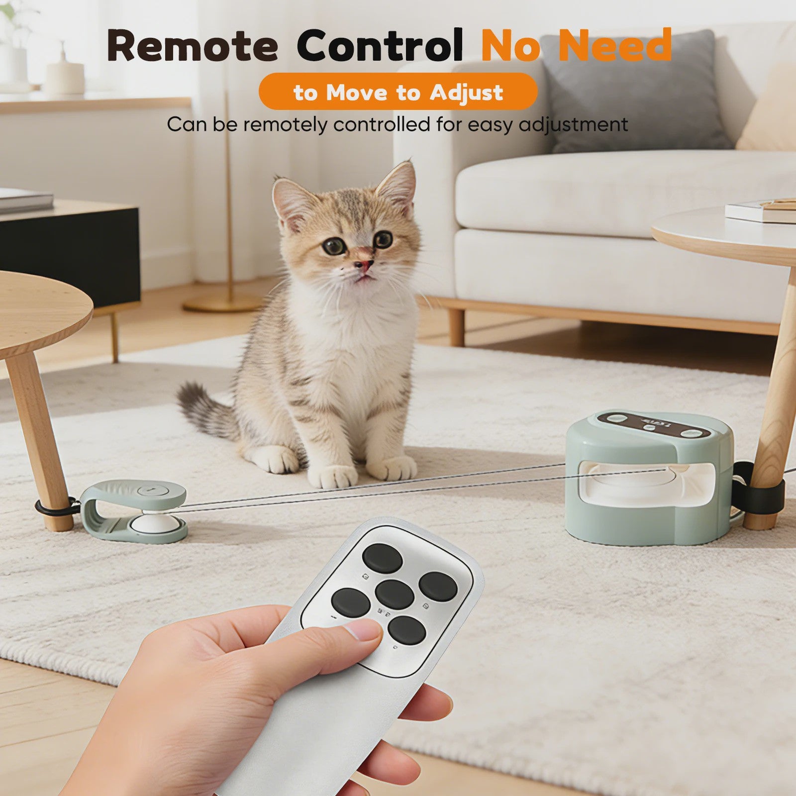 Automatic Interactive Cat Toy Smart Indoor Chase Toy with Remote Control, Bird Sounds & 3-Speed Motion for Hunting Chasing Toys