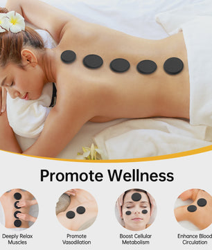 Hot Stone Massage Set met Verwarmer - 20 Stenen voor Ontspanning en Pijnverlichting