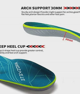 Orthopedische Steunzolen voor Platte Voeten, Hielpijn & Plantaire Fasciitis - Unisex Schoen Inlegzolen