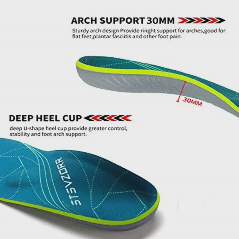 Orthopedische Steunzolen voor Platte Voeten, Hielpijn & Plantaire Fasciitis - Unisex Schoen Inlegzolen