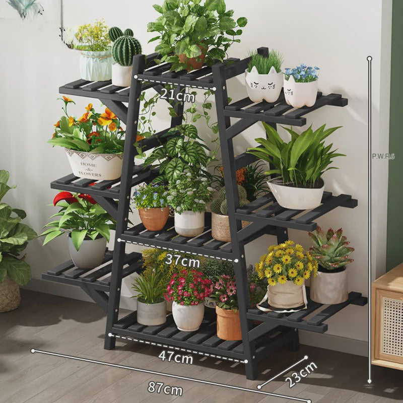 Houten Bloemenstandaard Multi-laags Balkon Plantenrek Woonkamer