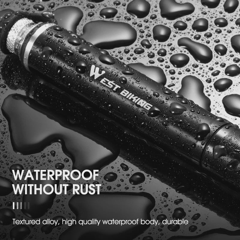 WEST BIKING Mini Fietspomp Aluminium 160PSI Draagbaar Schrader/Presta Ventiel MTB Racefiets