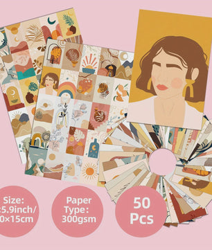 50x Postcard Set - Abstracte Kunst & Esthetische Wanddecoratie voor Slaapkamer