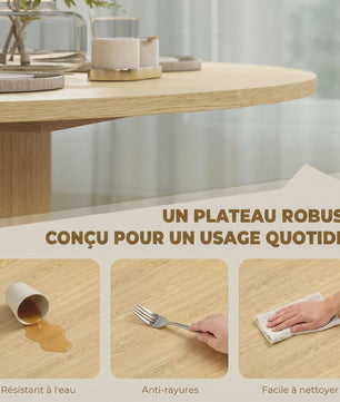 Ronde Eettafel voor 4-6 Personen, Ø 120 cm, Natuurlijk Hout Design