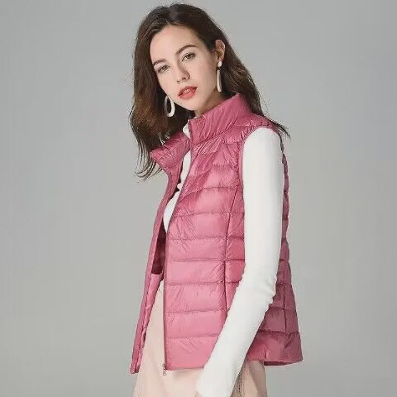 Stijlvolle Dames Bodywarmer - Lichtgewicht & Warm met Witte Eendendons Vulling