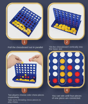 Connect 4 Bordspel - Klassiek Familiespel voor Kinderen en Volwassenen