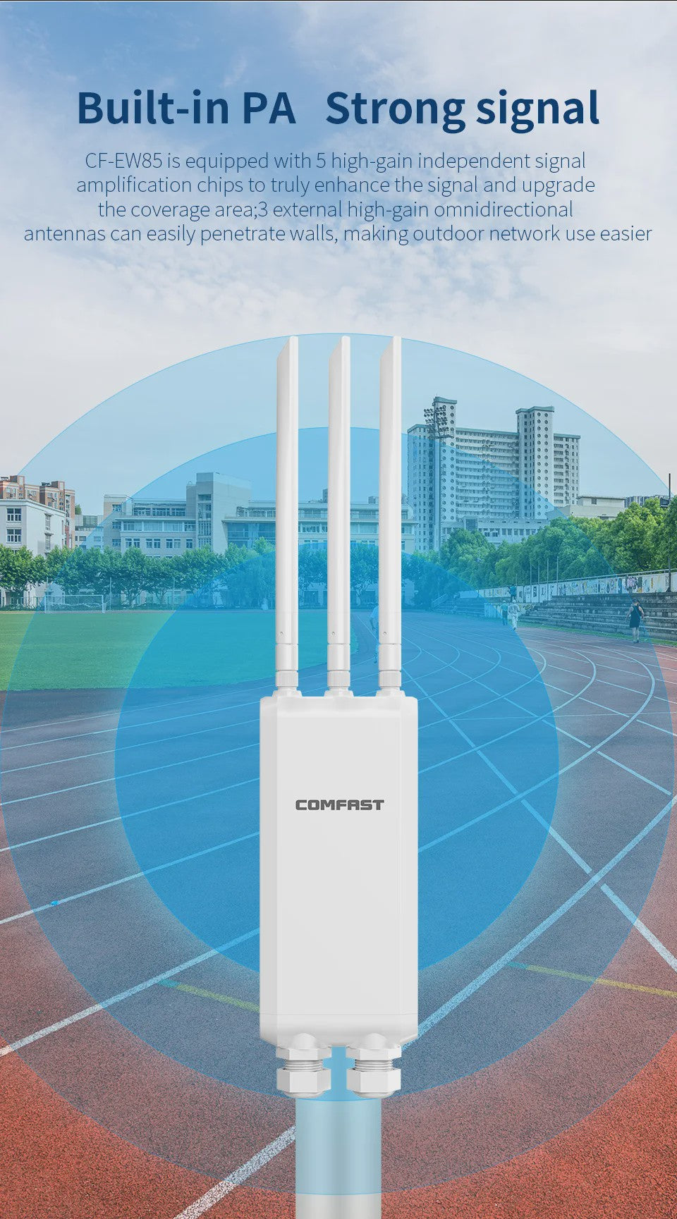 Comfast 1300Mbps Outdoor WiFi Access Point - Gigabit, Dual-Band 2.4/5.8GHz, Lange Afstand