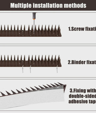 12x Humane Vogel- en Kattenwering - Plastic Prikkelstrips, Geen Stroom Nodig - 43cm per strip