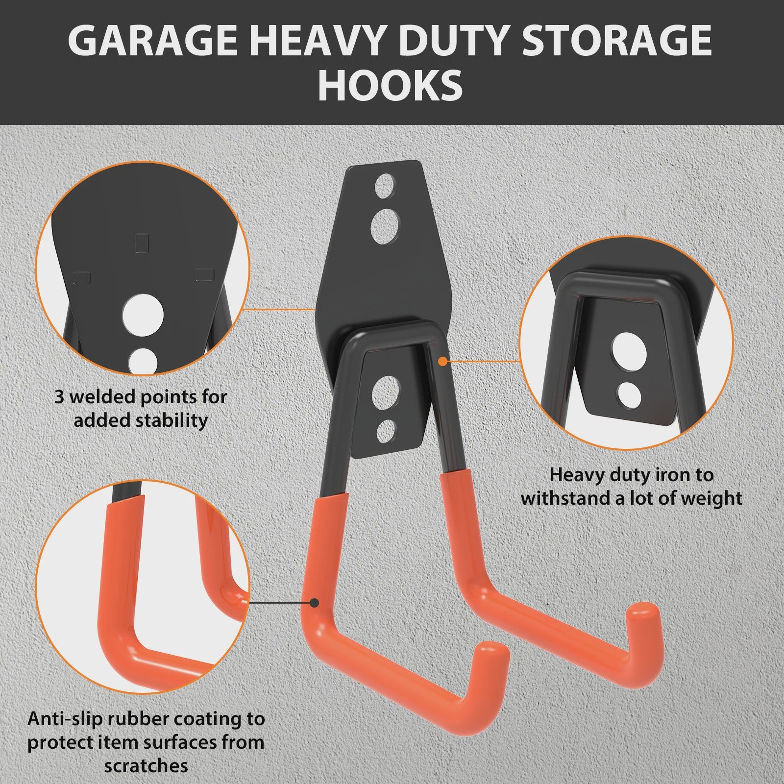 Heavy Duty Garage Haken Set - Wandmontage Organizer voor Gereedschap, Fietsen & Tuin