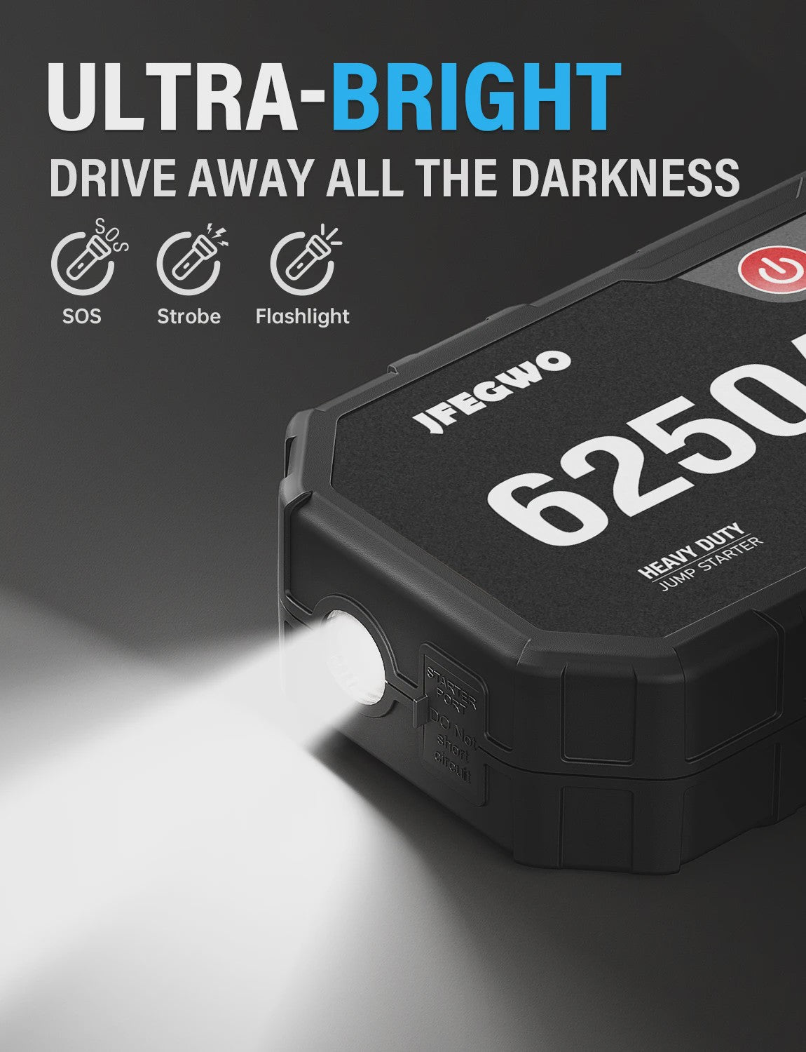 AdoreTrip 6250A Auto Startkabels & Powerbank - 12V Accu Booster voor Auto's en SUV's