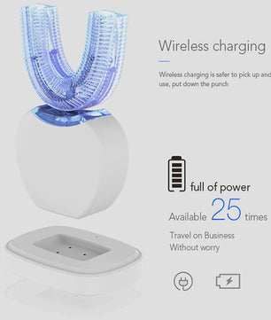 360° Draagbare Elektrische Tandenborstel - Siliconen U-Vorm Opzetstuk - Waterdicht & USB Oplaadbaar