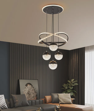 Moderne LED Plafondlamp Goud - Drie Kleuren Licht - Verstelbare Hanglamp voor Woonkamer & Eetkamer