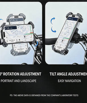 Schokvrije Telefoonhouder voor Fiets, Motor & Scooter - 360° Draaibaar (4.7-7 inch)