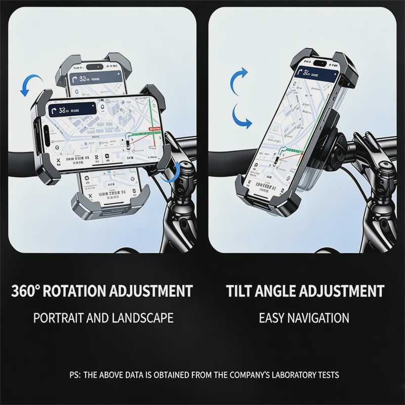Schokvrije Telefoonhouder voor Fiets, Motor & Scooter - 360° Draaibaar (4.7-7 inch)