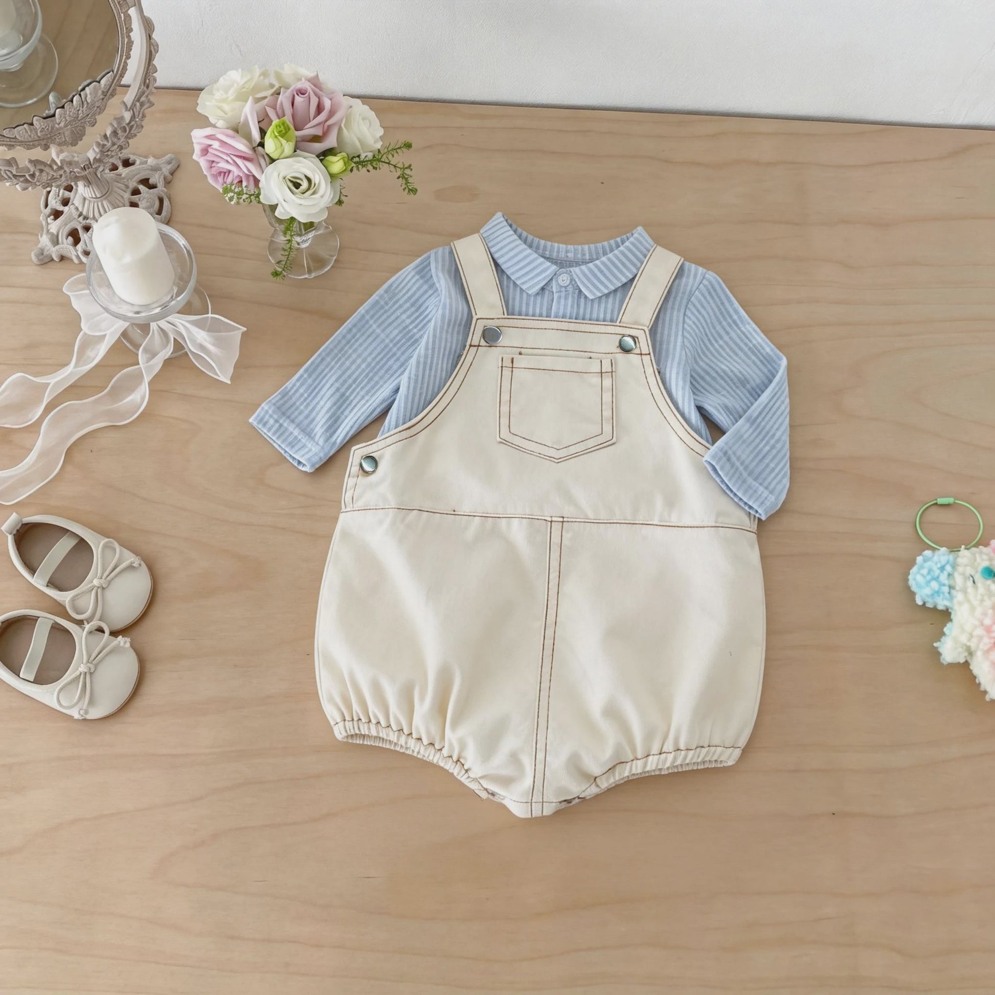 Schattige Denim Baby Overalls met Zakken - Lente & Zomer Collectie