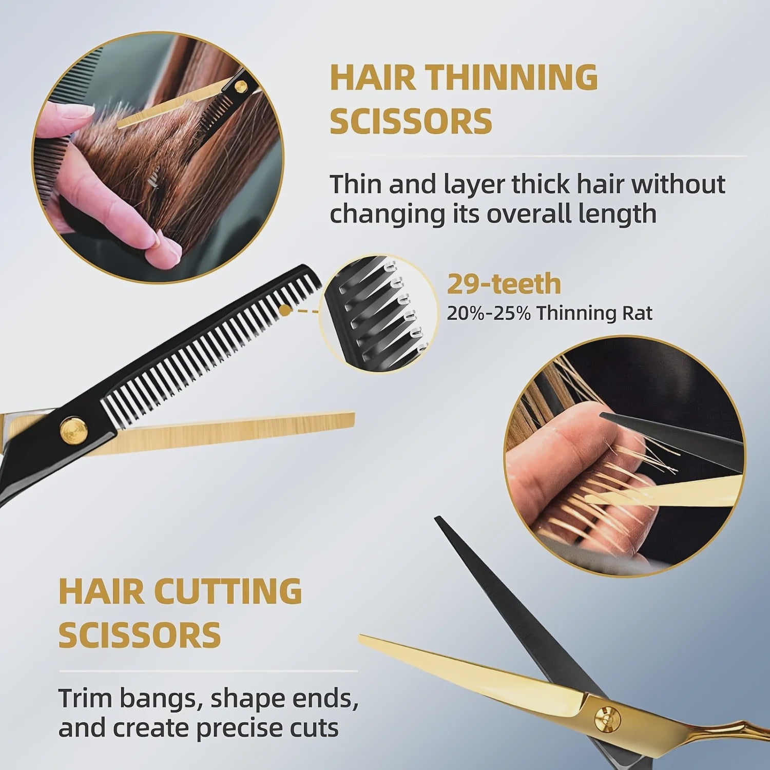 Professionele Haar Kappersschaar Set - Inclusief Effileerschaar & Accessoires