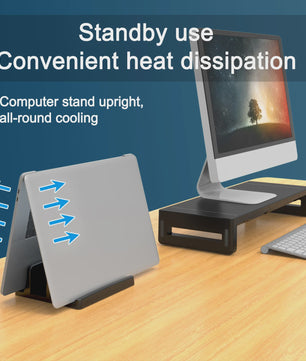 Verticale Laptop Stand met 3 Sleuven - Organizer voor MacBook, Tablet & Telefoon