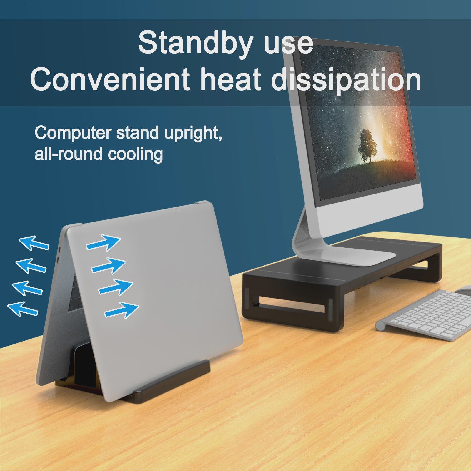 Verticale Laptop Stand met 3 Sleuven - Organizer voor MacBook, Tablet & Telefoon