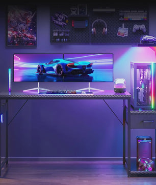 Coleshome Gaming Bureau met LED Verlichting - 138x48cm - Inclusief Lade & Opbergvak