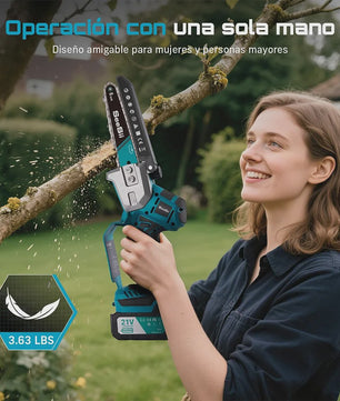 Draadloze Mini Kettingzaag 6-inch - Krachtig en Compact voor Tuin en Houtbewerking
