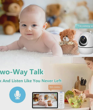 5 Inch Video Babyfoon met PTZ Camera, Nachtzicht, Temperatuursensor en Lullabies