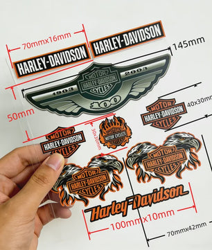 3D Harley Davidson Stickers Set voor Motor & Helm - Decoratieve Decals