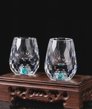 Luxe Kristallen Wijnglazen met Goudfolie - 15ML - Set van 1, 2 of 6 stuks