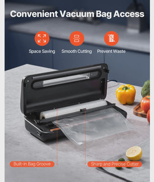 Krachtige Vacuümsealer 120W met 80Kpa zuigkracht - 7-in-1 voor alle voedselsoorten, inclusief 10 zakken