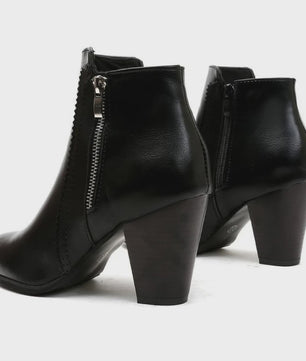 Dames Enkellaarsjes met Blokhak en Rits - Comfortabele Casual Schoenen Herfst 2024