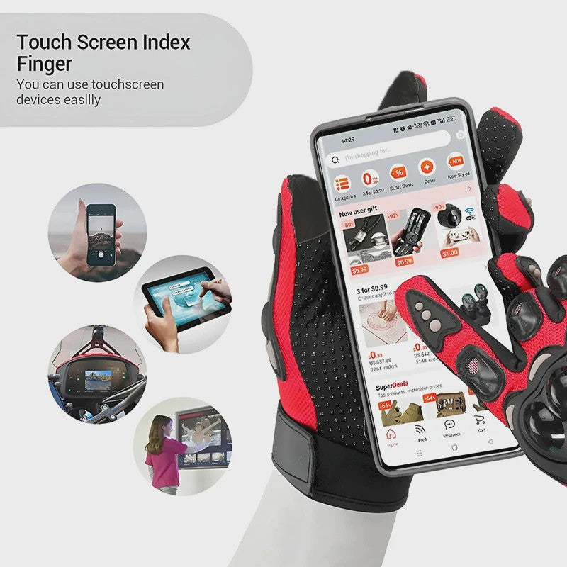 Pro-Biker Motorhandschoenen: Volledige Vinger, Anti-slip & Ademend voor Race & Fietsen