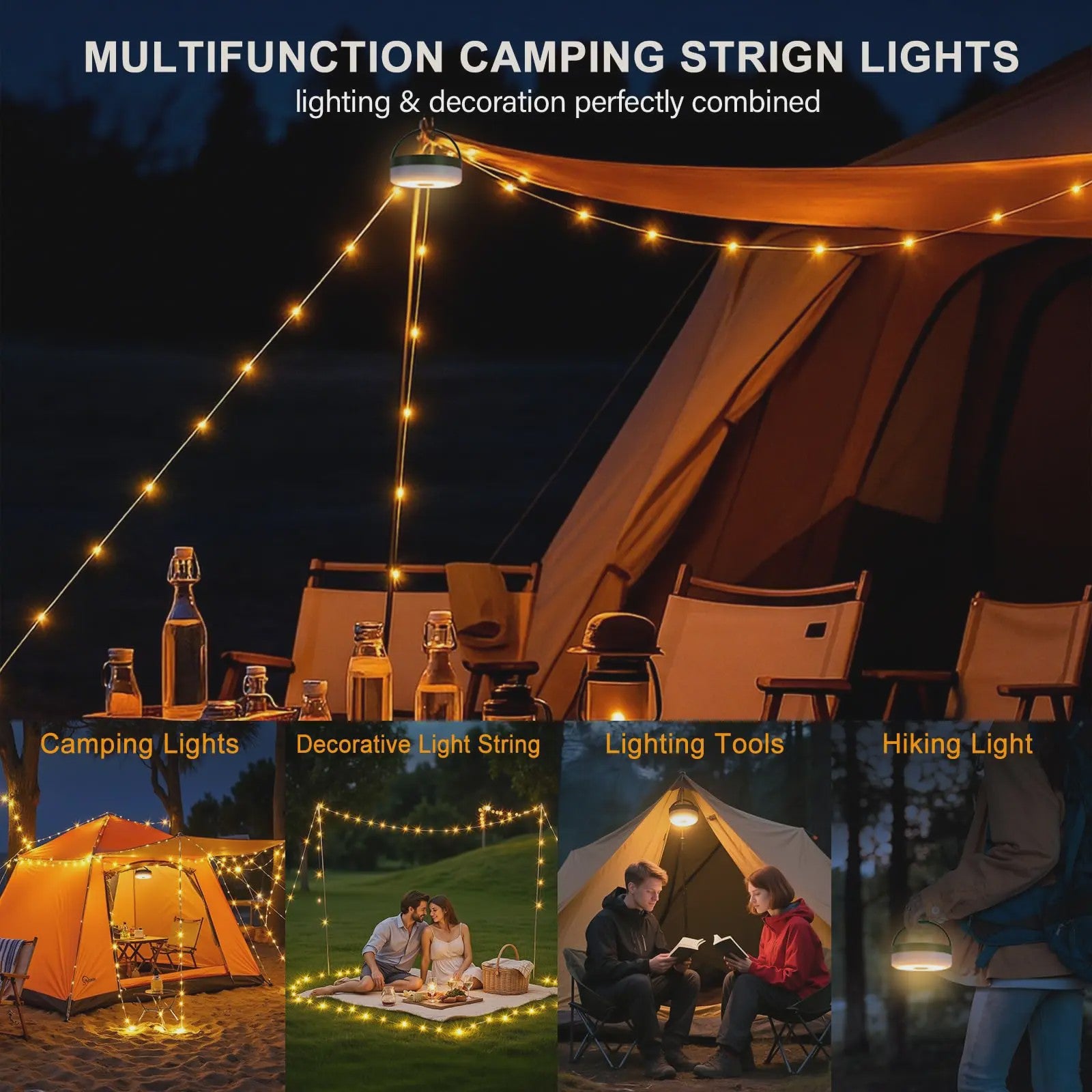 Draagbare LED Camping Lamp met Dimfunctie & SOS - Waterdicht IP64