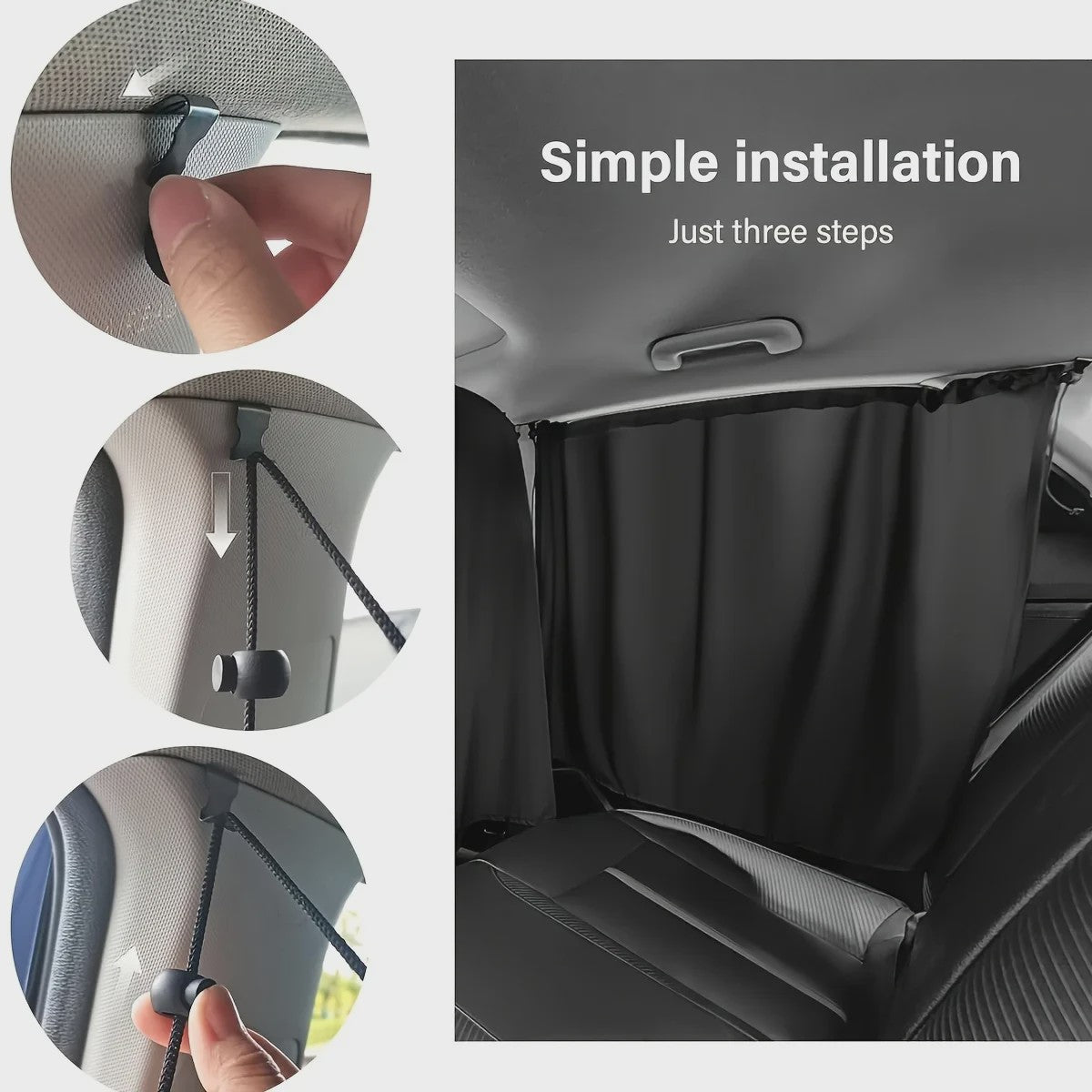 4-delige Set Auto Gordijnen: Privacy & Zonwering voor Comfortabel Reizen en Slapen