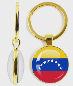Soviet Union,Brazil,Canada,Netherlands,Israel,Syria,Venezuela,United States,Spain National Flag Series Double-Sided Keychain