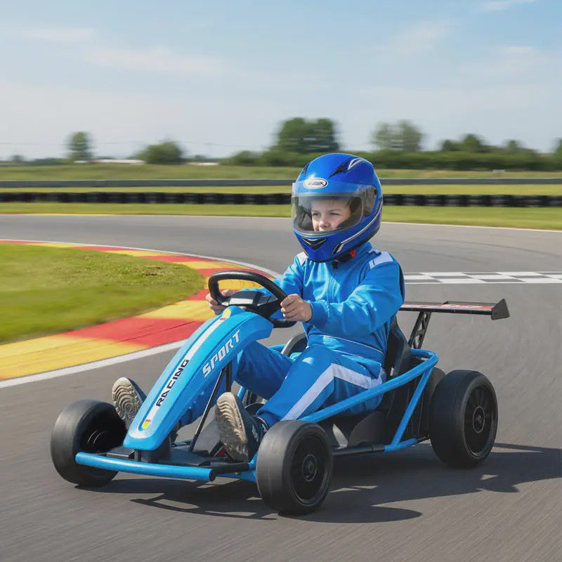 Elektrische Gokart voor Kinderen - 2x 24V Motoren, Drift Mode, Blauw