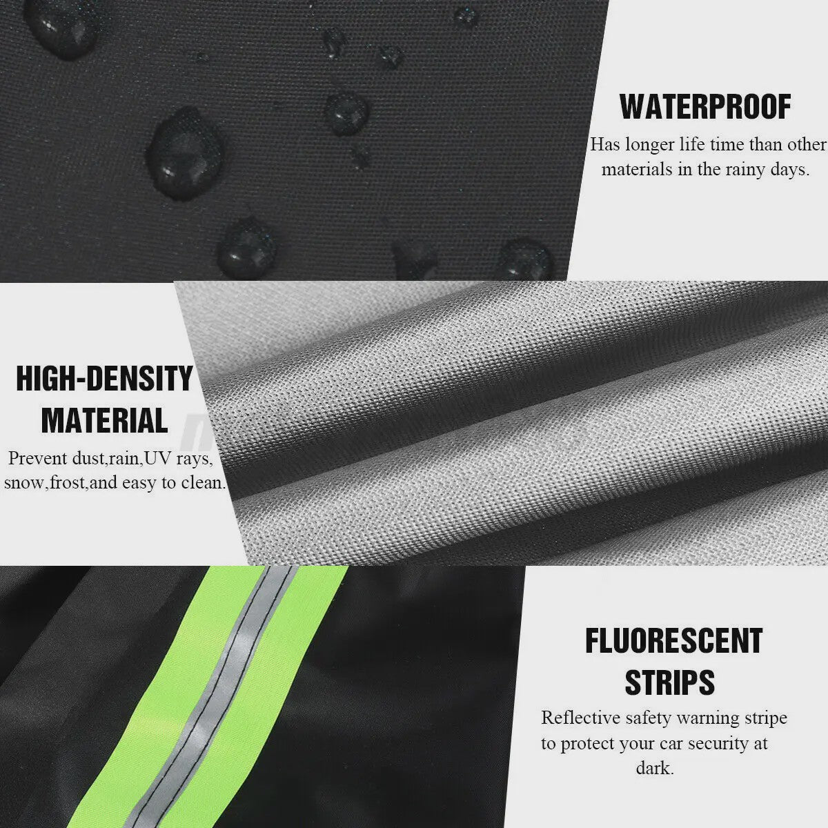 Universele Autohoes voor SUV en Sedan - Waterdicht, UV- en Krasbestendig met Reflecterende Strepen