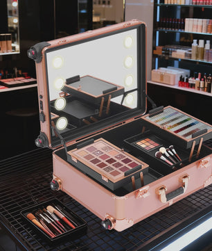 Mobiele Make-up Studio met LED Verlichting, Verstelbaar Statief & Wielen
