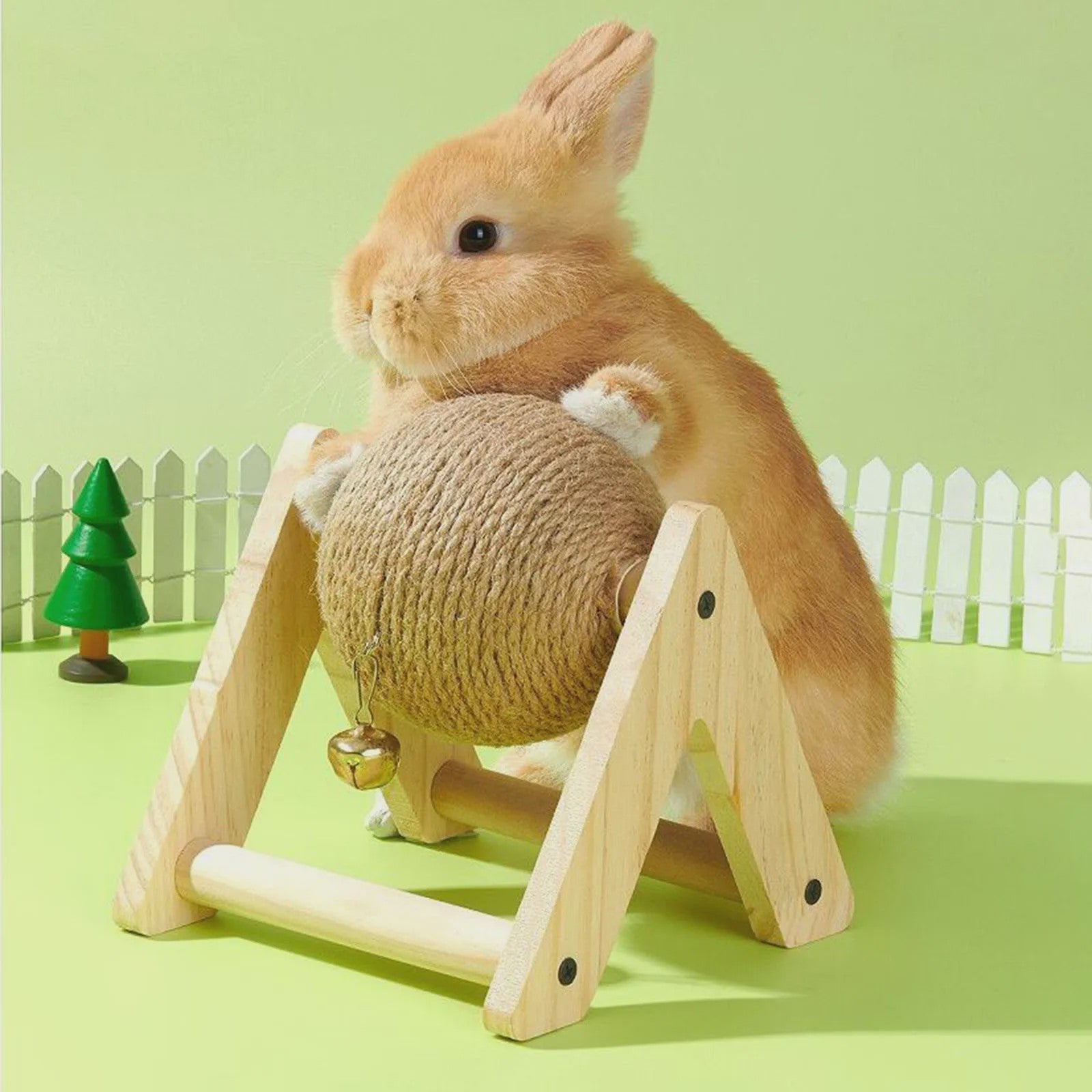 Interactieve Sisal Hemp Krab- en Speelbal voor Konijnen