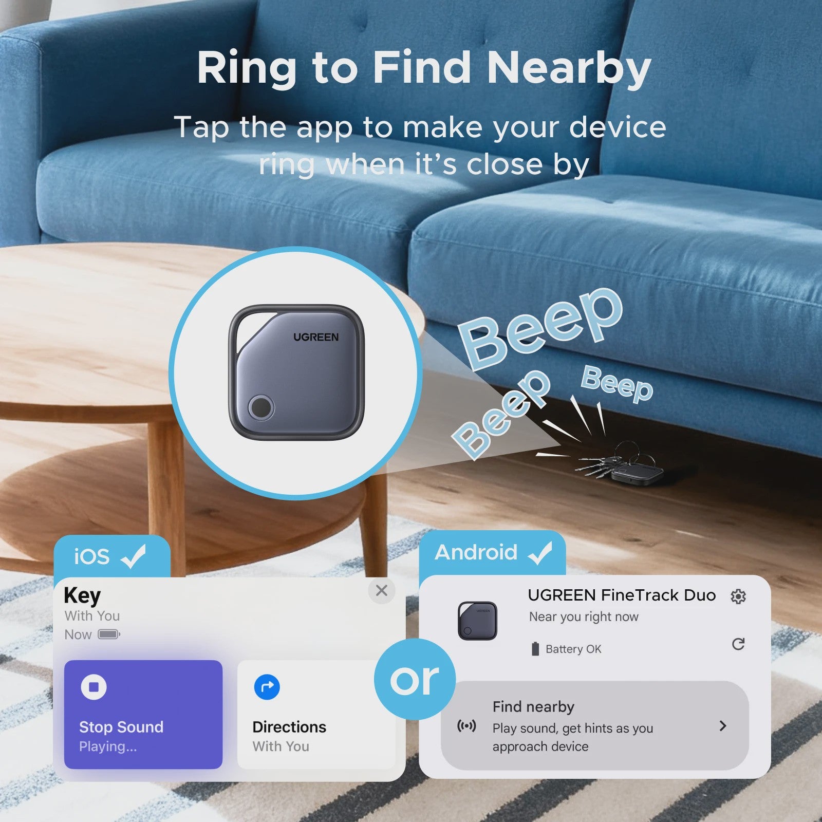 UGREEN Smart Finder Tracker Card: Vind Alles met iOS & Android