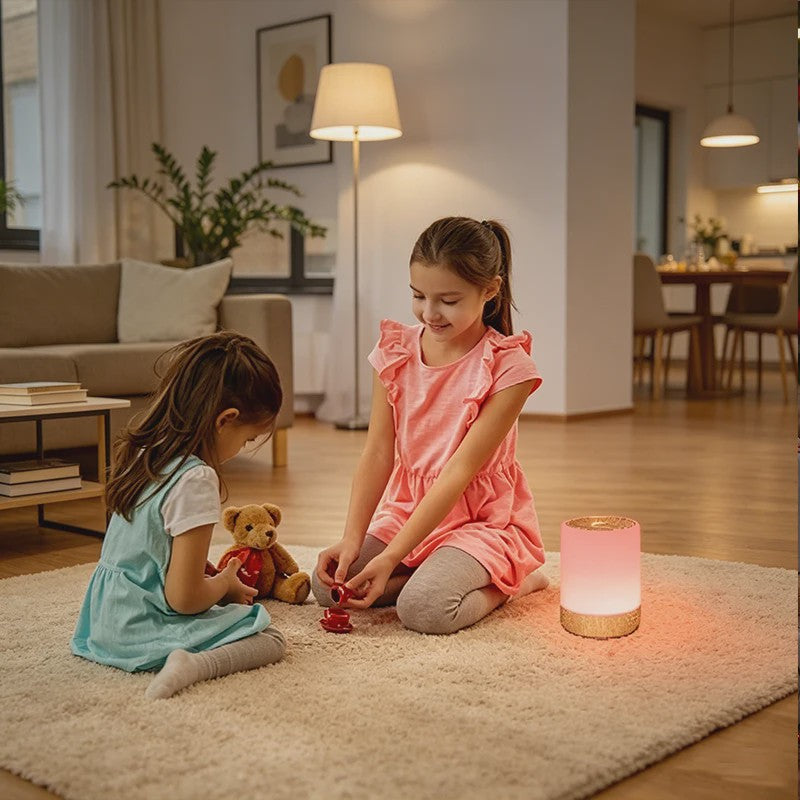 Lureshine Houtnerf LED Nachtlamp Touch Control - Dimbare RGB Sfeerverlichting